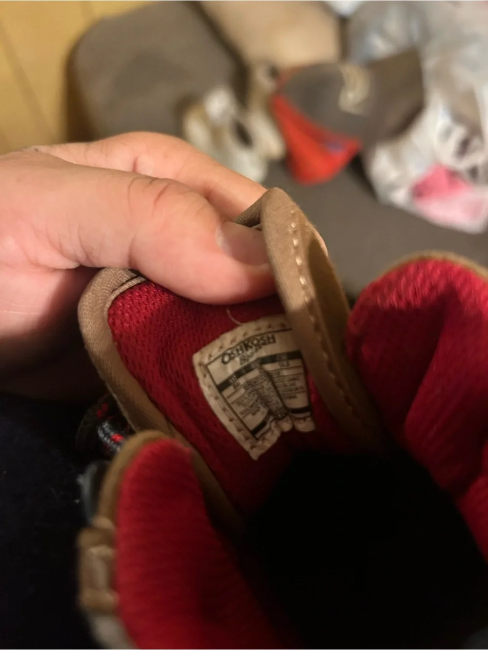 OshKosh B'gosh Navy and Brown Kids Lace-Up Boots